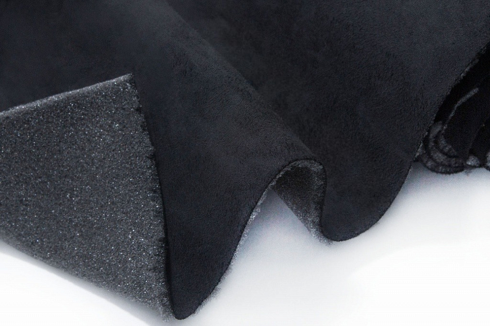 Алькантара на поролоне без клея Черная